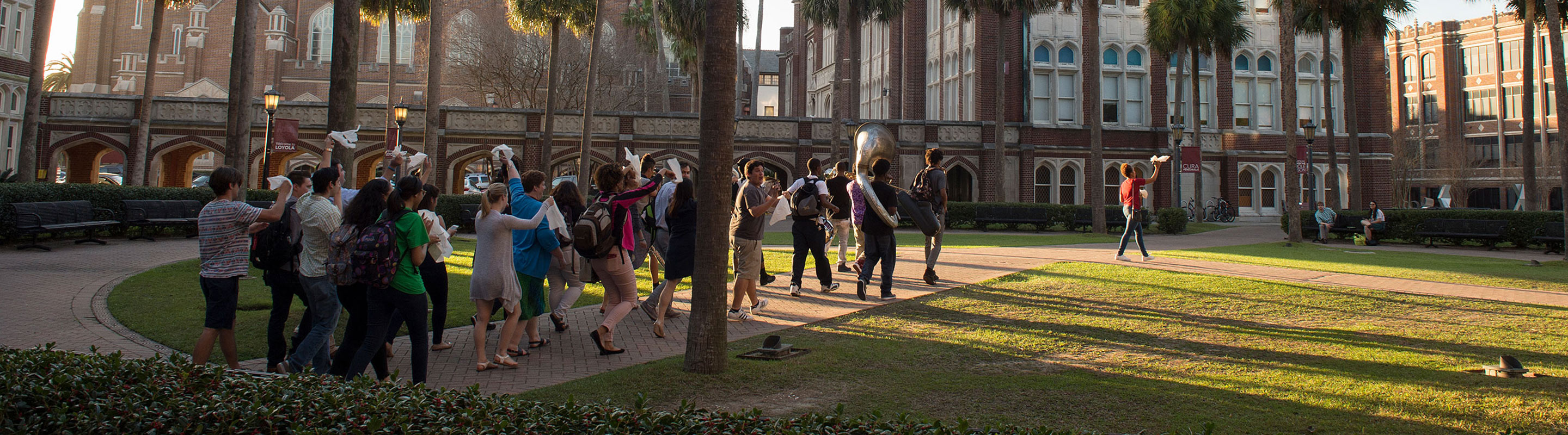 Students in second line