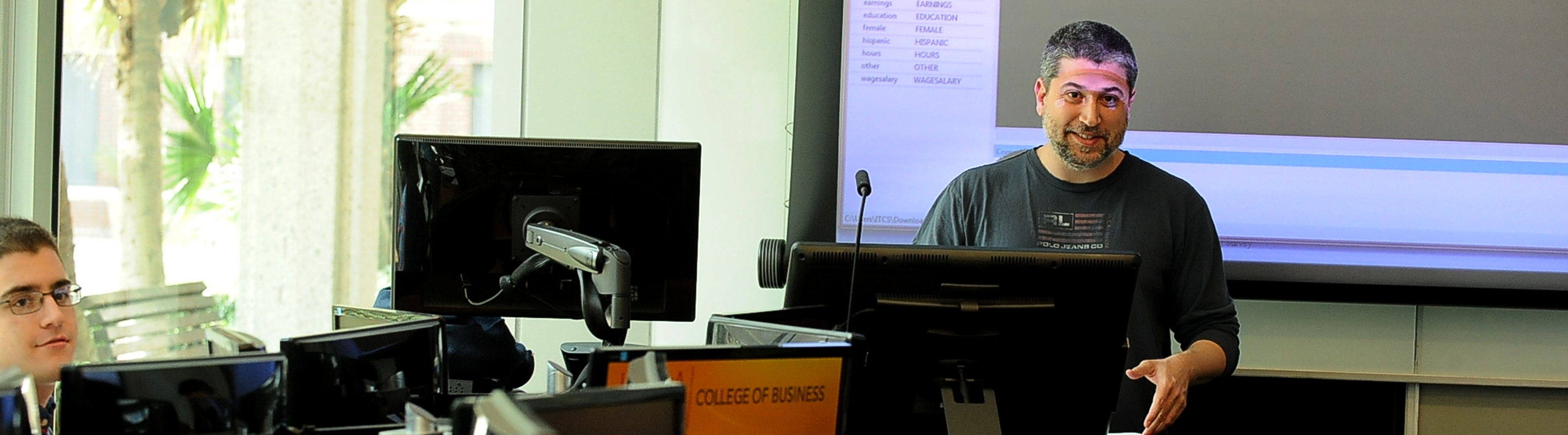 Professor teaching class