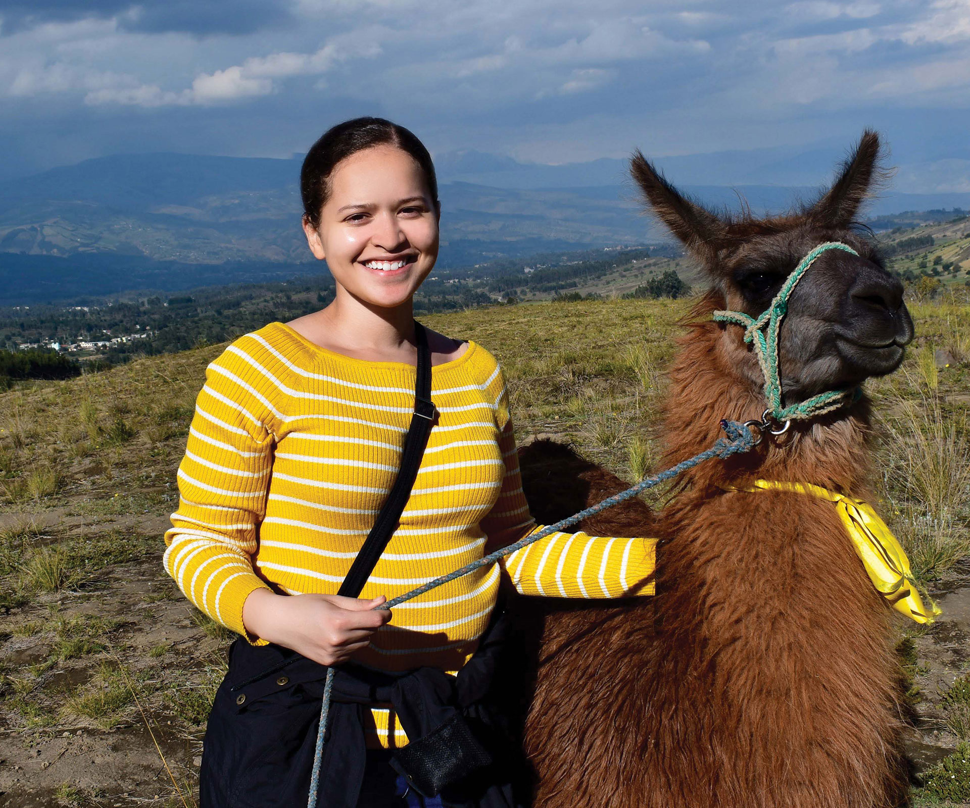 Student with llama