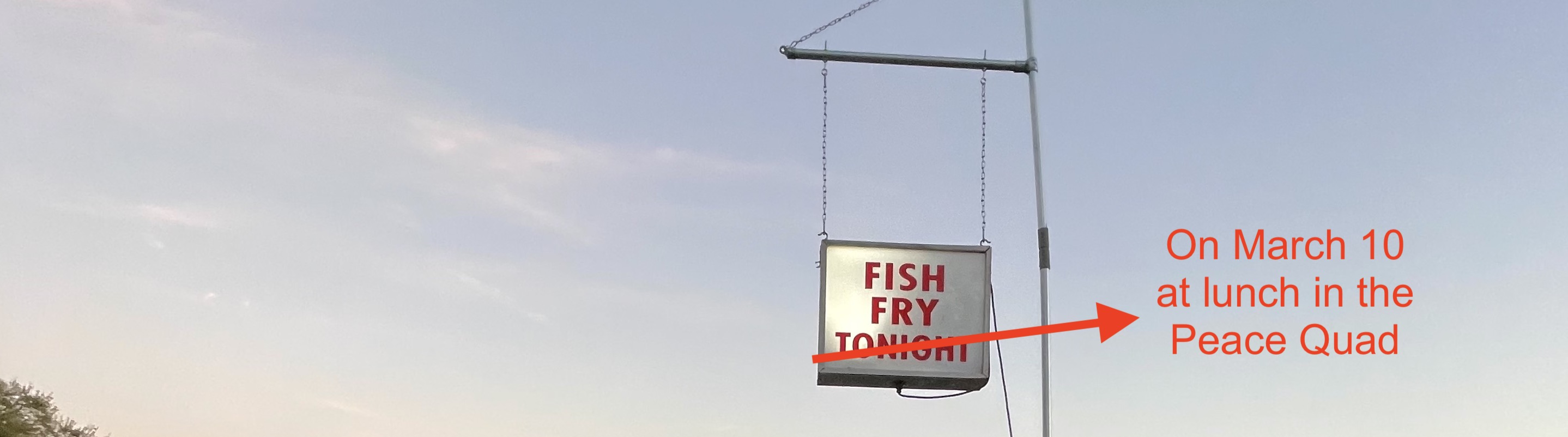 Sign advertising Fish Fry